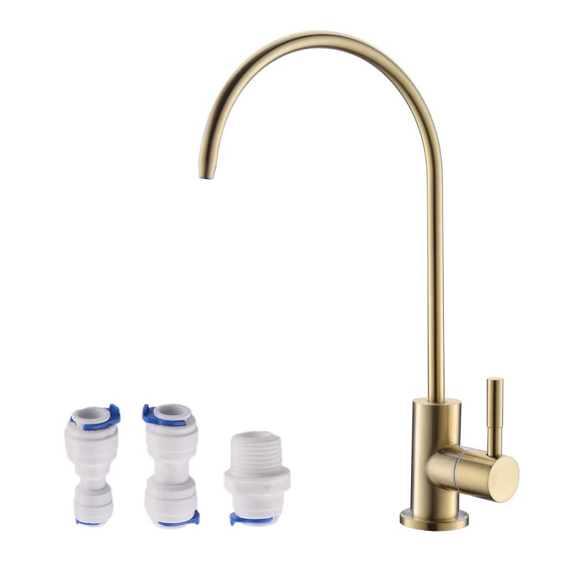 Havin Gold Drinking Water Faucet,Brushed Gold Reverse Osmosis Faucet,Water Filter Faucet for Kitchen Sink Use,Beverage Faucet,Lead-Free Stainless Steel(Brushed Gold) - Image 1